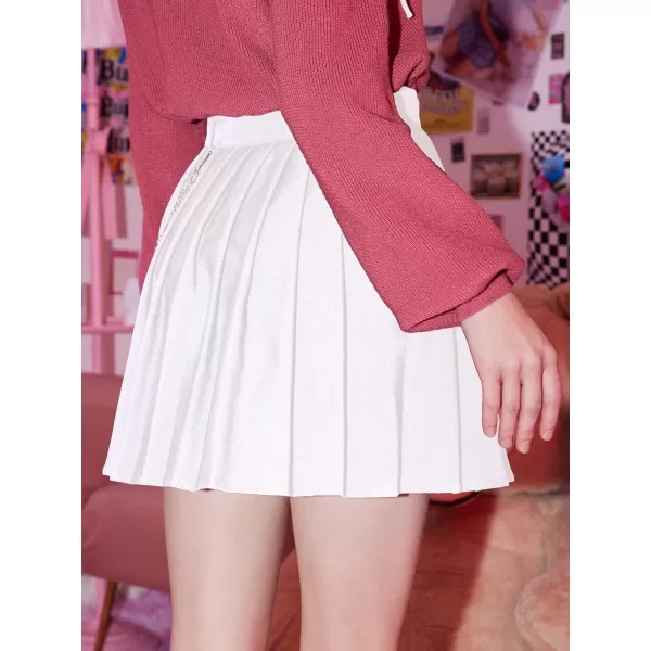 SweatyRocks Women's High Waisted A Line Pleated Skirt Cute Chain Skater Mini Skirts