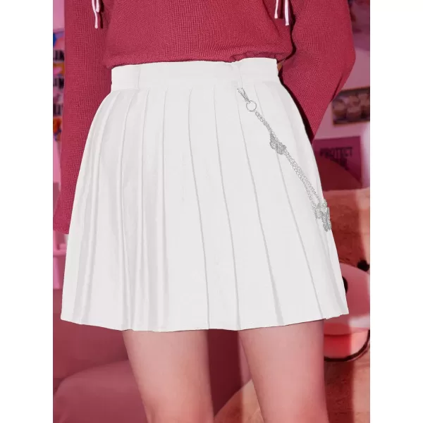 SweatyRocks Women's High Waisted A Line Pleated Skirt Cute Chain Skater Mini Skirts