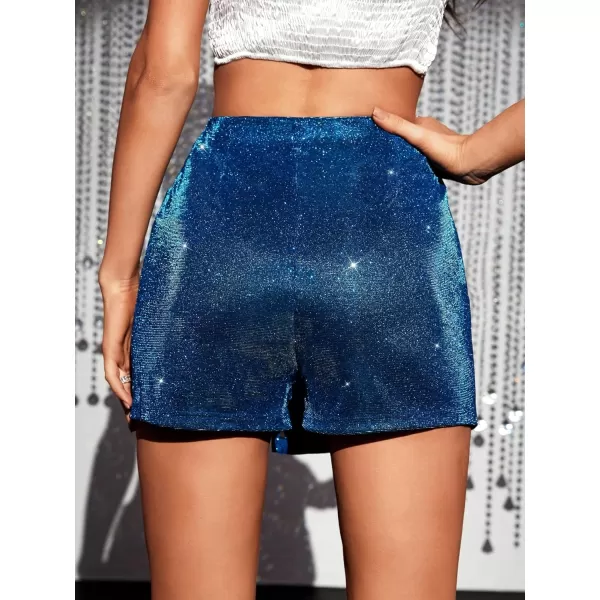 SweatyRocks Women's High Waisted Asymmetrical Wrap Hem Glitter Skorts Skirt with Shorts