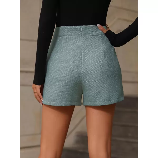 SweatyRocks Women's High Waisted Button Front Tweed Shorts Casual Wide Leg Short Pants