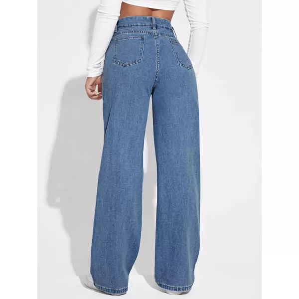 SweatyRocks Women's High Waisted Ripped Boyfriend Jeans Distressed Denim Pants with Pockets