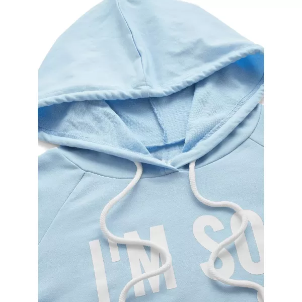 SweatyRocks Women's Hoodie Letter Print Long Sleeve Hooded Sweatshirt Pullover Top