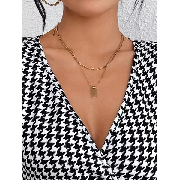 SweatyRocks Women's Houndstooth Print Short Puff Sleeve T Shirt Flared Hem V Neck Tops with Belted