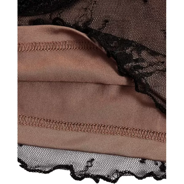 SweatyRocks Women's Lace Patchwork Spaghetti Strap Crop Cami Cute Ribbed Knit Slim Fit V Neck Camisole Tank Tops