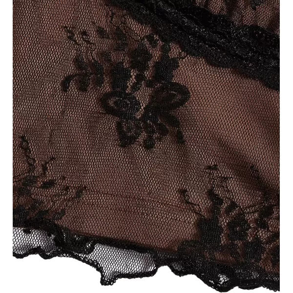 SweatyRocks Women's Lace Patchwork Spaghetti Strap Crop Cami Cute Ribbed Knit Slim Fit V Neck Camisole Tank Tops