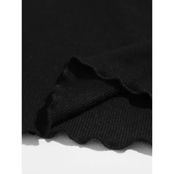 SweatyRocks Women's Lace Patchwork Spaghetti Strap Crop Cami Cute Ribbed Knit Slim Fit V Neck Camisole Tank Tops