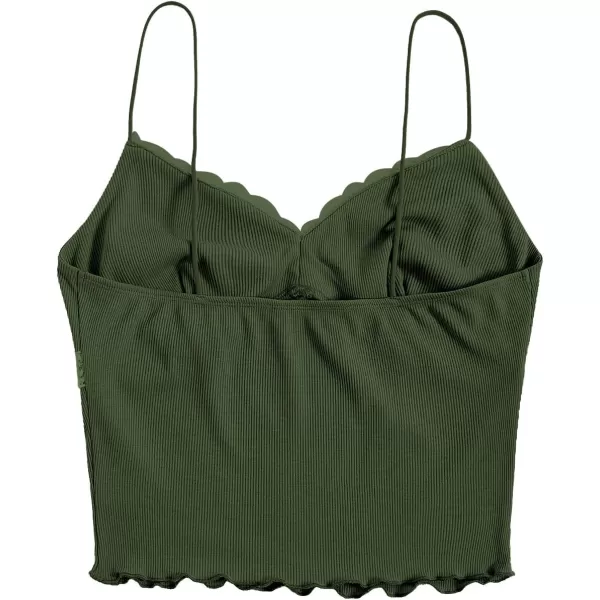 SweatyRocks Women's Lace Patchwork Spaghetti Strap Crop Cami Cute Ribbed Knit Slim Fit V Neck Camisole Tank Tops