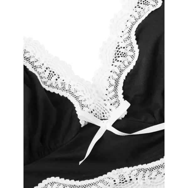 SweatyRocks Women's Lace Trim Underwear Lingerie Straps Bralette and Panty Set