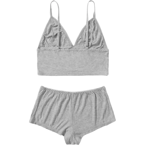 SweatyRocks Women's Lace Trim Underwear Lingerie Straps Bralette and Panty Set