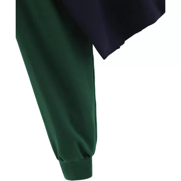 SweatyRocks Women's Letter Print Color Block Crop Sweatshirt Long Sleeve Pullover Tops