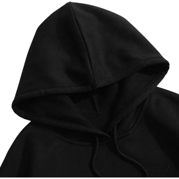 SweatyRocks Women's Letter Print Long Sleeve Drop Shoulder Pocket Front Drawstring Hooded Sweatshirts