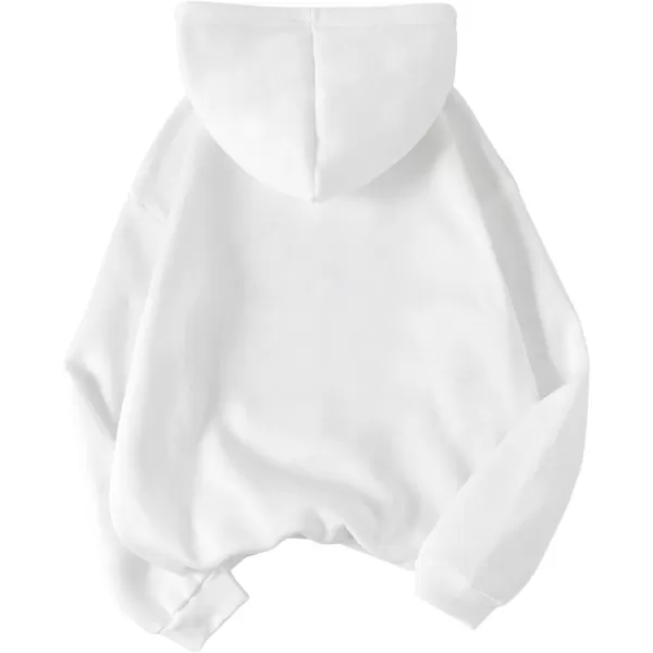 SweatyRocks Women's Letter Print Long Sleeve Drop Shoulder Pocket Front Drawstring Hooded Sweatshirts