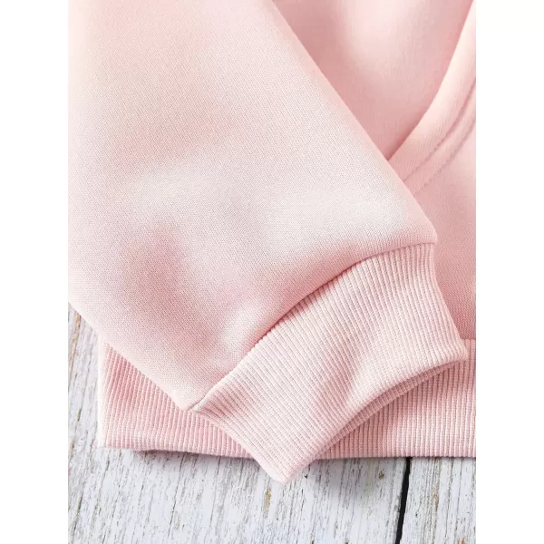 SweatyRocks Women's Letter Print Long Sleeve Drop Shoulder Pocket Front Drawstring Hooded Sweatshirts