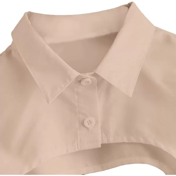 SweatyRocks Women's Long Sleeve Button Front Collared Ultra Crop Blouse Shirt Top