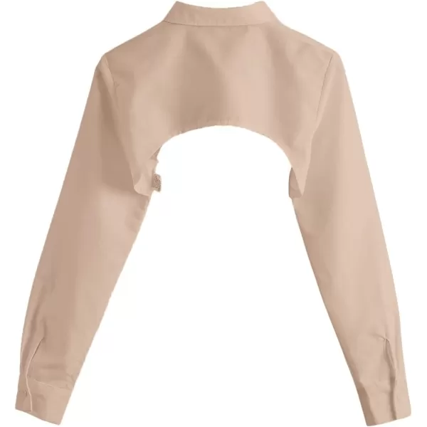 SweatyRocks Women's Long Sleeve Button Front Collared Ultra Crop Blouse Shirt Top