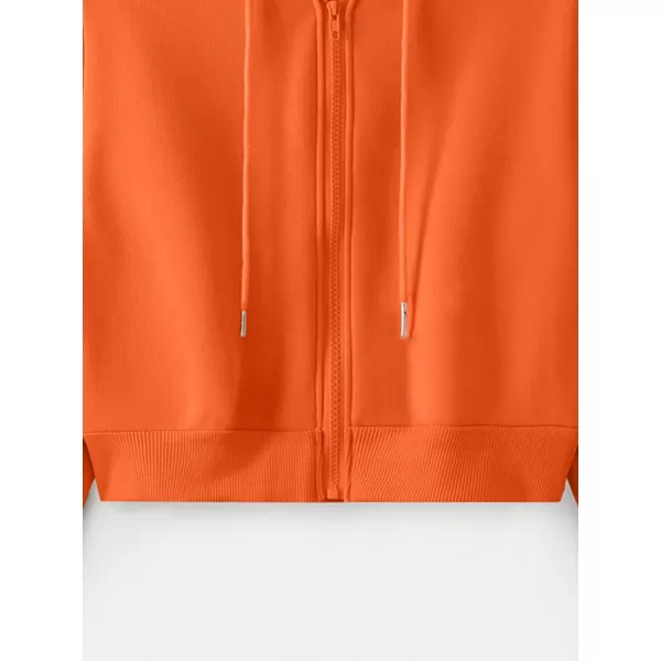 SweatyRocks Women's Long Sleeve Drawstring Full Zip Hooded Jacket Crop Sweatshirt