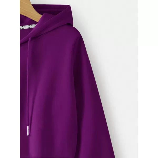 SweatyRocks Women's Long Sleeve Drawstring Full Zip Hooded Jacket Crop Sweatshirt
