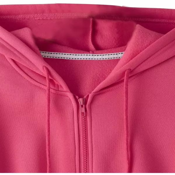 SweatyRocks Women's Long Sleeve Drawstring Full Zip Hooded Jacket Crop Sweatshirt