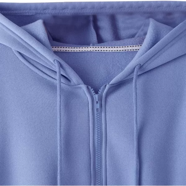 SweatyRocks Women's Long Sleeve Drawstring Full Zip Hooded Jacket Crop Sweatshirt