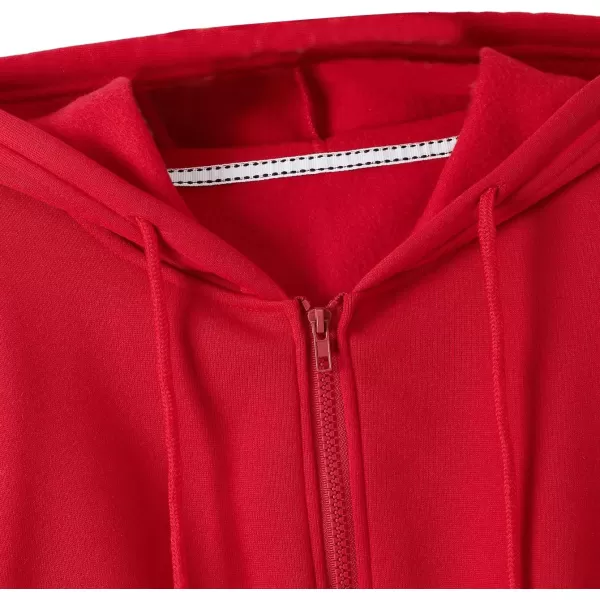 SweatyRocks Women's Long Sleeve Drawstring Full Zip Hooded Jacket Crop Sweatshirt