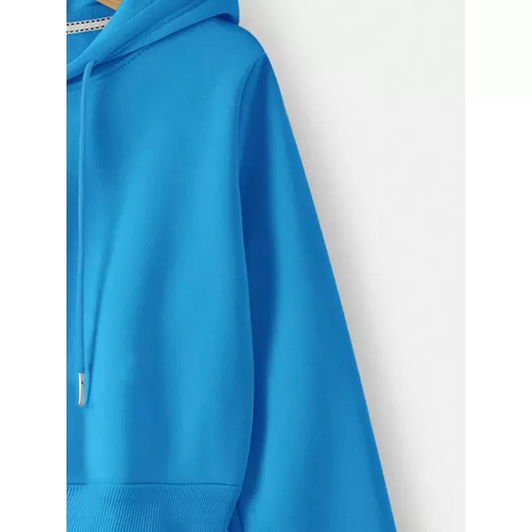 SweatyRocks Women's Long Sleeve Drawstring Full Zip Hooded Jacket Crop Sweatshirt