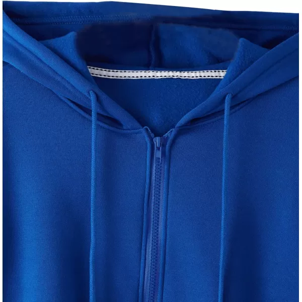 SweatyRocks Women's Long Sleeve Drawstring Full Zip Hooded Jacket Crop Sweatshirt