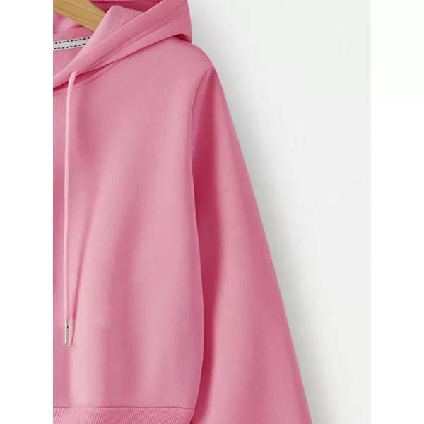 SweatyRocks Women's Long Sleeve Drawstring Full Zip Hooded Jacket Crop Sweatshirt