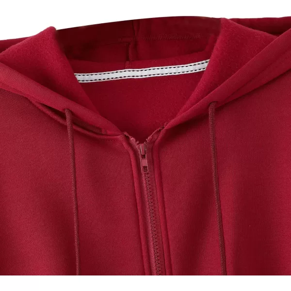 SweatyRocks Women's Long Sleeve Drawstring Full Zip Hooded Jacket Crop Sweatshirt