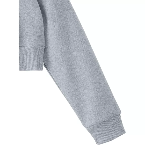 SweatyRocks Women's Long Sleeve Drawstring Full Zip Hooded Jacket Crop Sweatshirt