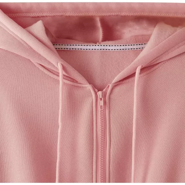SweatyRocks Women's Long Sleeve Drawstring Full Zip Hooded Jacket Crop Sweatshirt