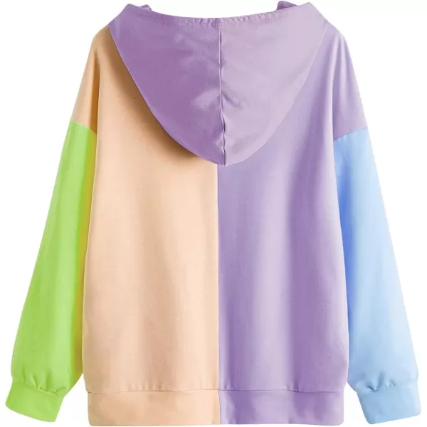 SweatyRocks Womens Long Sleeve Floral Print Pullover Hoodie Sweatshirt Tops