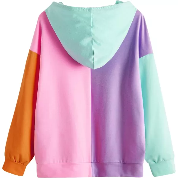 SweatyRocks Womens Long Sleeve Floral Print Pullover Hoodie Sweatshirt Tops