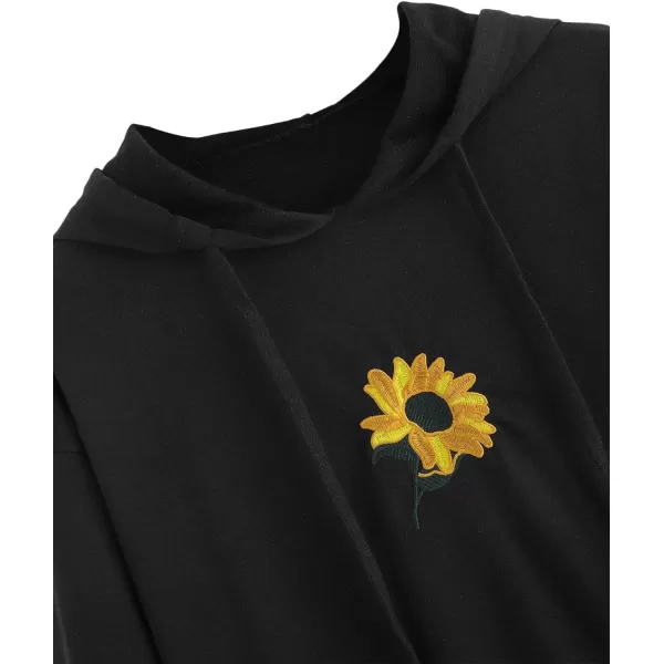 SweatyRocks Womens Long Sleeve Floral Print Pullover Hoodie Sweatshirt Tops