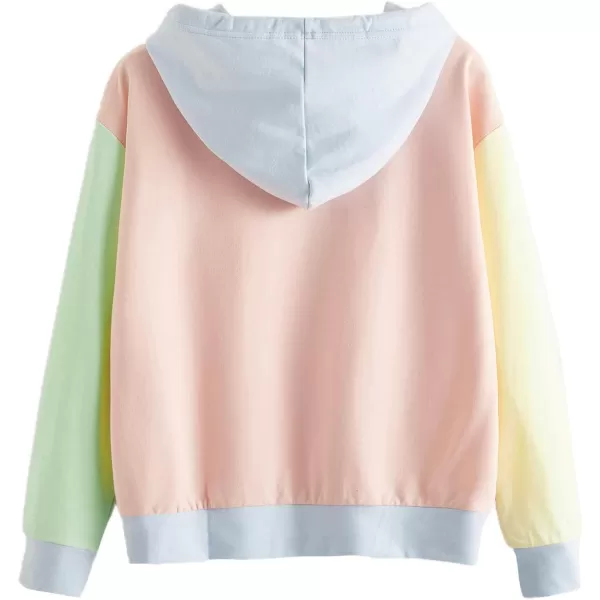SweatyRocks Womens Long Sleeve Floral Print Pullover Hoodie Sweatshirt Tops