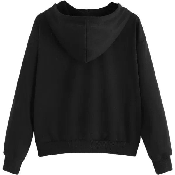 SweatyRocks Womens Long Sleeve Floral Print Pullover Hoodie Sweatshirt Tops