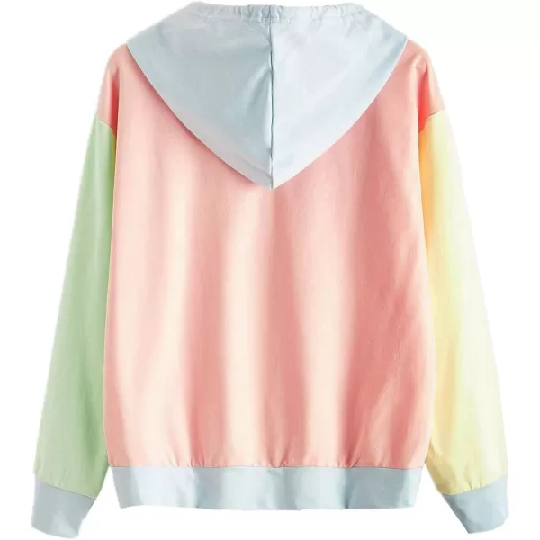 SweatyRocks Womens Long Sleeve Floral Print Pullover Hoodie Sweatshirt Tops