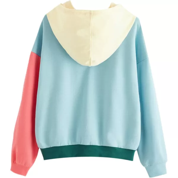 SweatyRocks Womens Long Sleeve Floral Print Pullover Hoodie Sweatshirt Tops