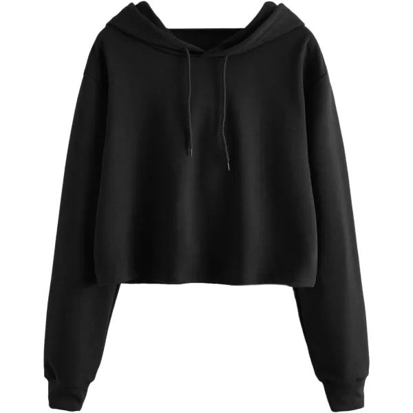 SweatyRocks Women's Long Sleeve Hoodie Crop Top Cat Print Sweatshirt