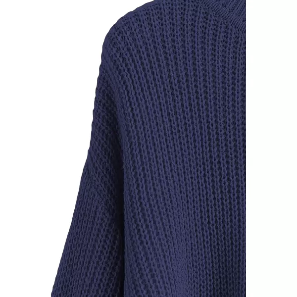 SweatyRocks Women's Long Sleeve Mock Neck Cropped Sweater Drop Shoulder Pullover Sweater Lantern Sleeve Ribbed Knit Crop Top