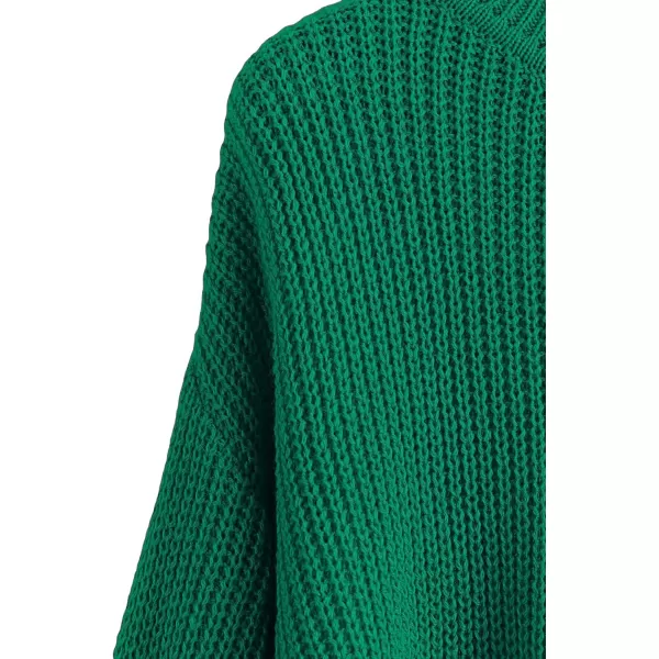 SweatyRocks Women's Long Sleeve Mock Neck Cropped Sweater Drop Shoulder Pullover Sweater Lantern Sleeve Ribbed Knit Crop Top