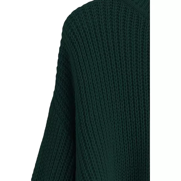 SweatyRocks Women's Long Sleeve Mock Neck Cropped Sweater Drop Shoulder Pullover Sweater Lantern Sleeve Ribbed Knit Crop Top