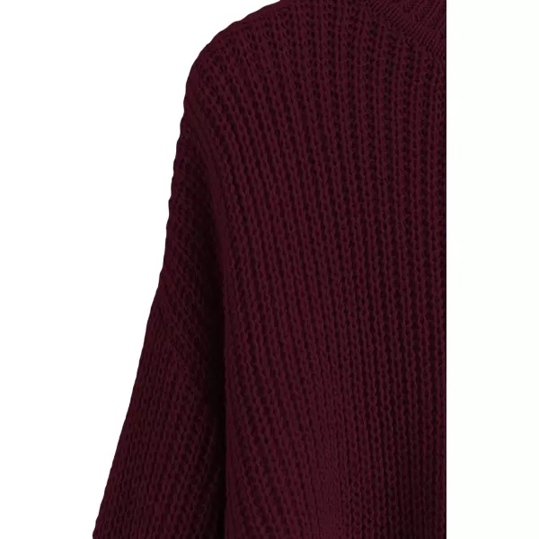 SweatyRocks Women's Long Sleeve Mock Neck Cropped Sweater Drop Shoulder Pullover Sweater Lantern Sleeve Ribbed Knit Crop Top