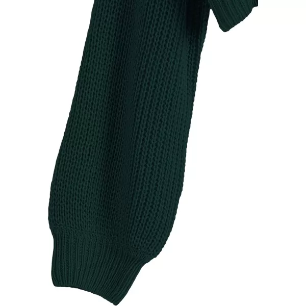SweatyRocks Women's Long Sleeve Mock Neck Cropped Sweater Drop Shoulder Pullover Sweater Lantern Sleeve Ribbed Knit Crop Top