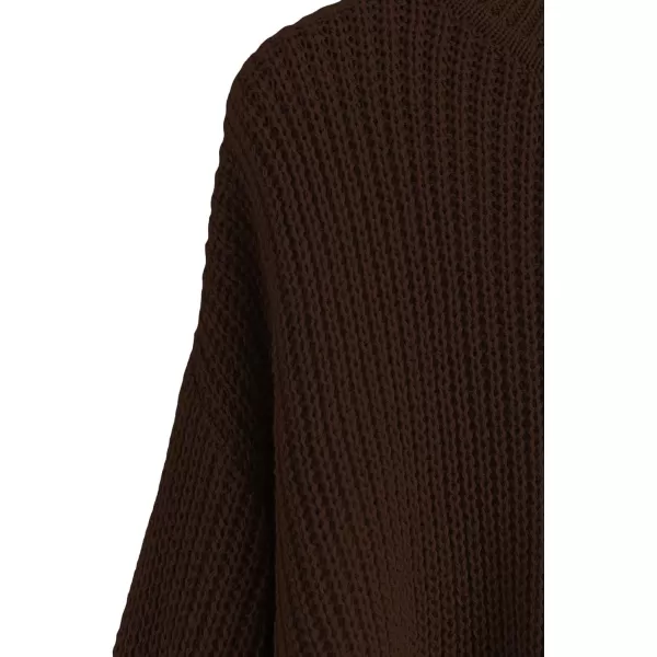 SweatyRocks Women's Long Sleeve Mock Neck Cropped Sweater Drop Shoulder Pullover Sweater Lantern Sleeve Ribbed Knit Crop Top