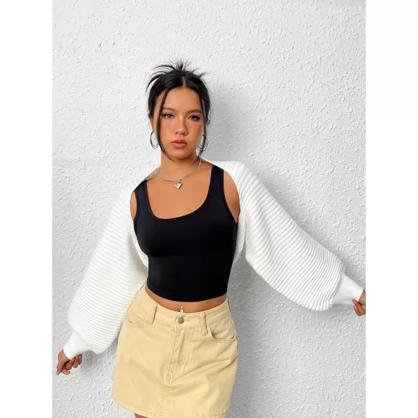 SweatyRocks Women's Long Sleeve Open Front Knit Crop Cardigan Sweater