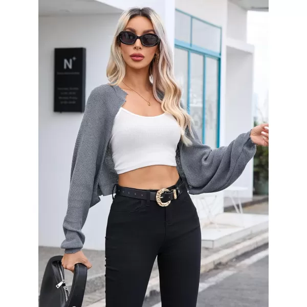 SweatyRocks Women's Long Sleeve Open Front Knit Crop Cardigan Sweater