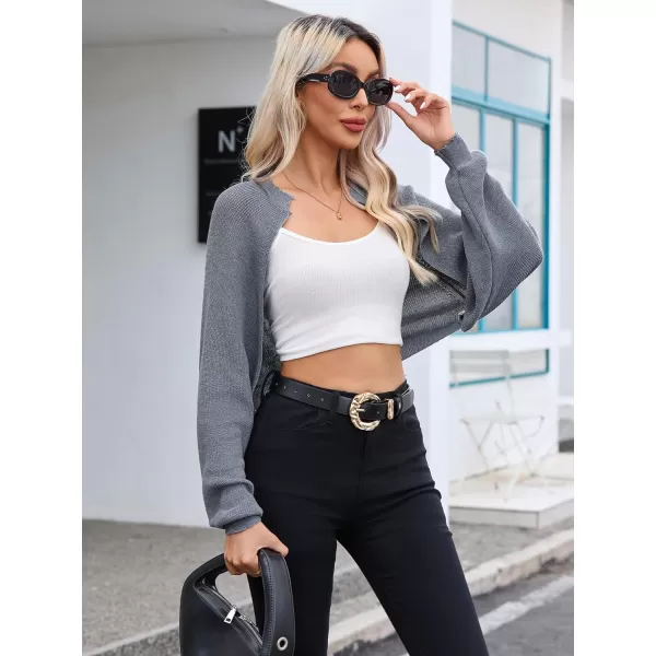 SweatyRocks Women's Long Sleeve Open Front Knit Crop Cardigan Sweater
