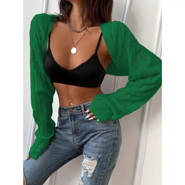 SweatyRocks Women's Long Sleeve Open Front Knit Crop Cardigan Sweater
