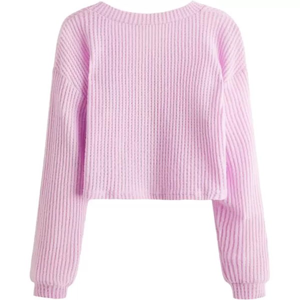 SweatyRocks Women's Long Sleeve Plaid Button Front V Neck Soft Knit Cardigan Sweaters