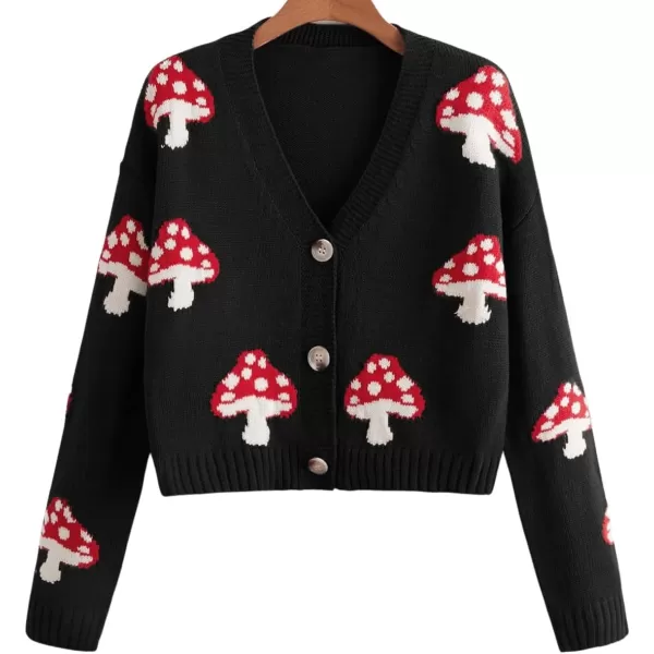 SweatyRocks Women's Long Sleeve Plaid Button Front V Neck Soft Knit Cardigan Sweaters